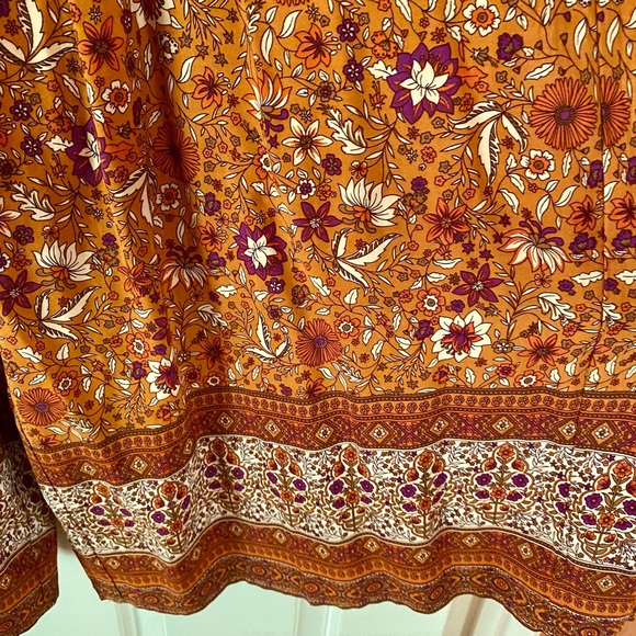 Natural Life Wide Leg Pants - Orange and Purple Floral size Large - Picture 4 of 4